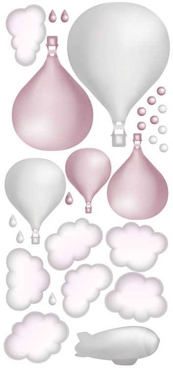 Light grey balloon set, wall stickers 