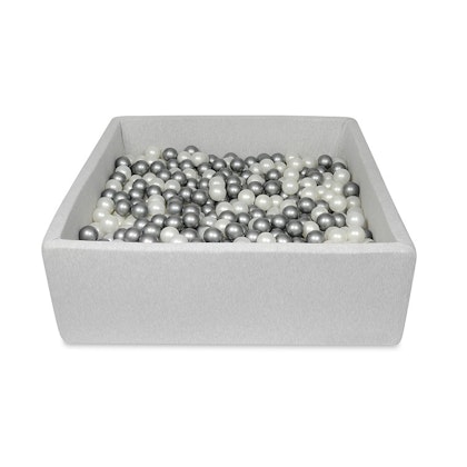 Square light grey ball pit  XL 120x120x40 cm