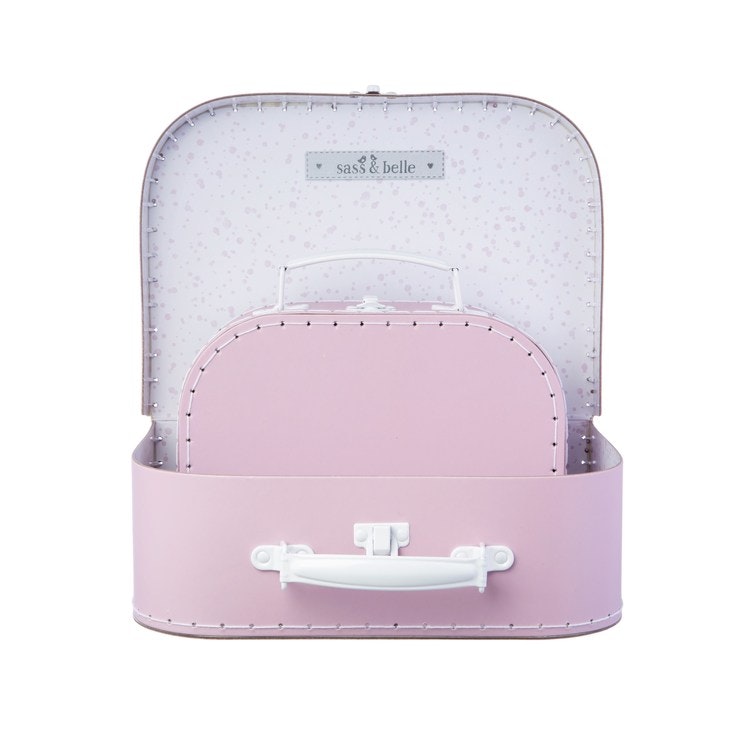Sass & Belle, Förvaringslådor koffert rosa, 2-set 