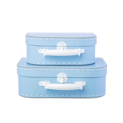 Sass & Belle, storage boxes suitcase blue, set of 2