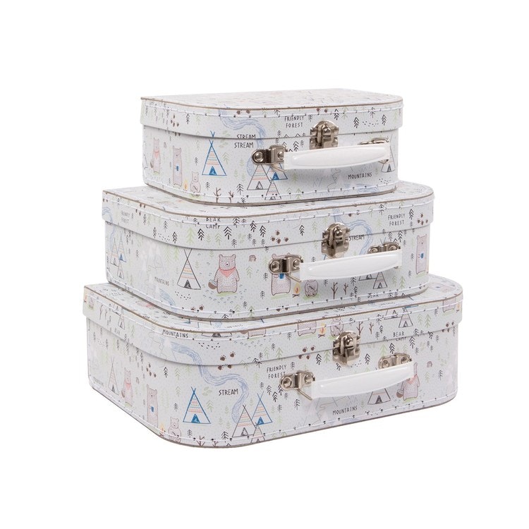 Sass & Belle, storage boxes suitcase Forest, set of 3 