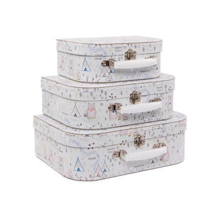 Sass & Belle, storage boxes suitcase Forest, set of 3