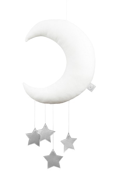 Bed mobile white moon with silver stars, Cotton & Sweets 