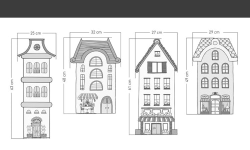 Wall sticker house in the city