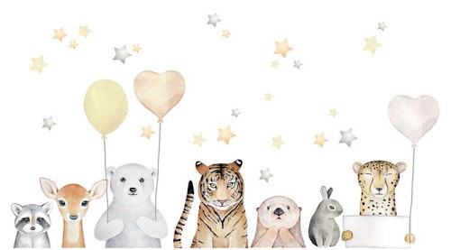 Wall sticker animals at party