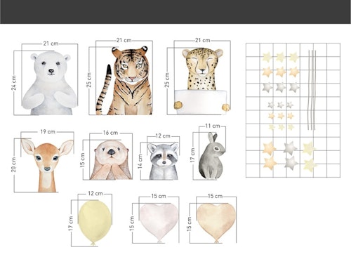 Wall sticker animals at party