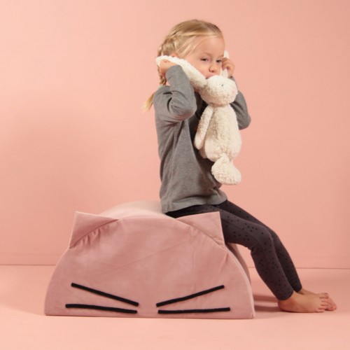 Fayne, seat cushion for children's room pink cat 