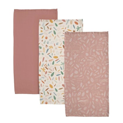 Sebra, Blanket Wildlife 3-pack, sunset pink
