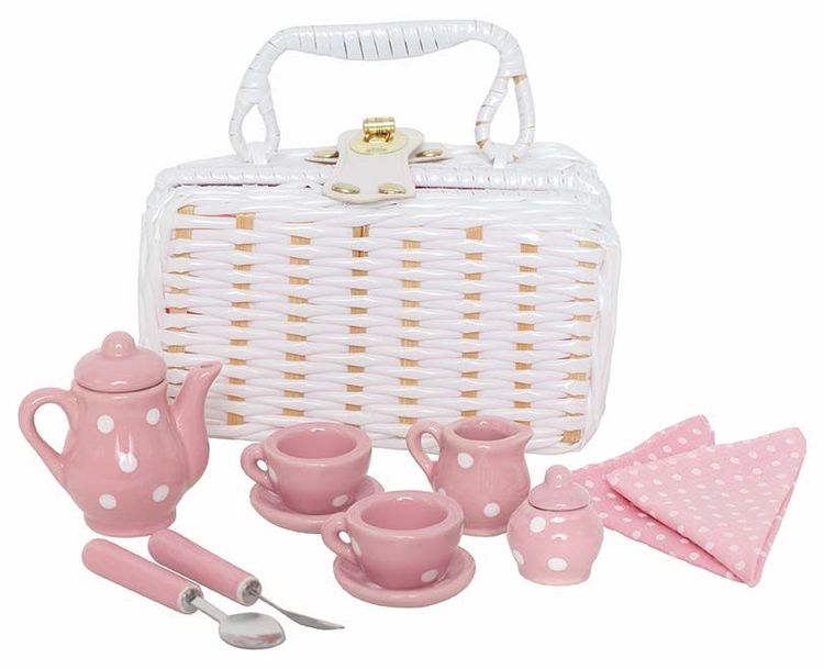 JaBaDaBaDo, tea set with basket pink 