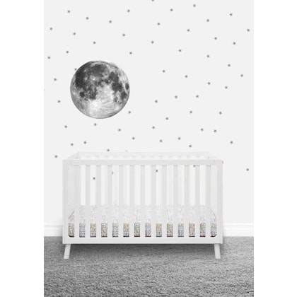 Grey moon sticker for children's room