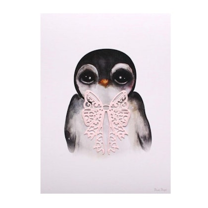 Dessin Design, poster Penguin Pink A4