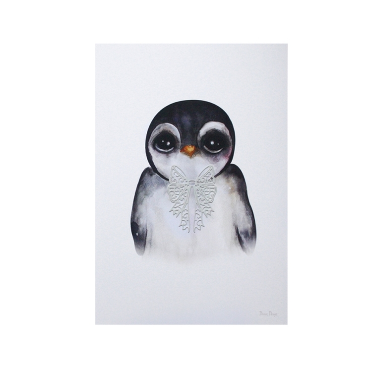 Dessin Design, poster Penguin Grey A4 