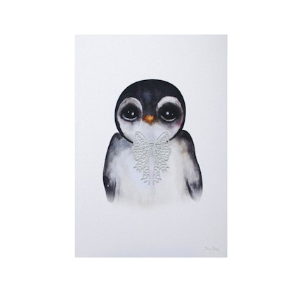 Design, poster Penguin Grey A4