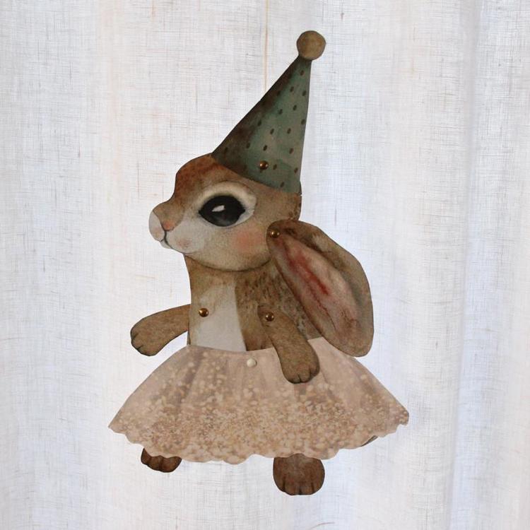 Dessin Design, vimpel DIY - Brown bunny 