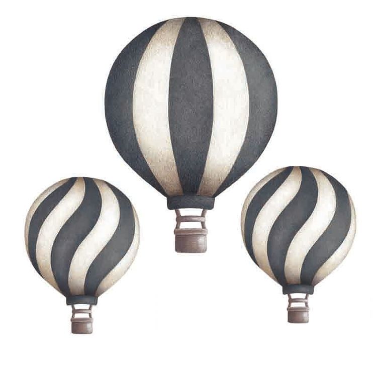 Mörkblå Luftballonger vintage väggklistermärken, Stickstay 