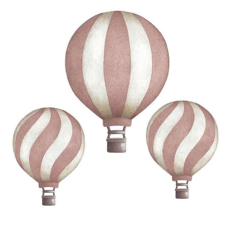 Gammelrosa Luftballonger vintage väggklistermärken, Stickstay 