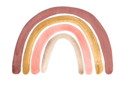 Babylove, dusty pink rainbow, rainbow wall sticker