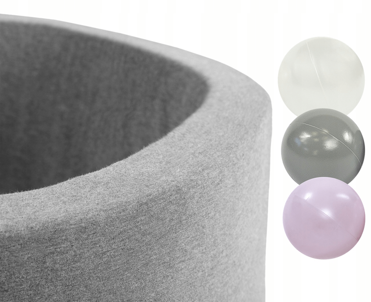 Misioo, light grey ball pit smart, 150 balls (grey/light pink pearl/white) 