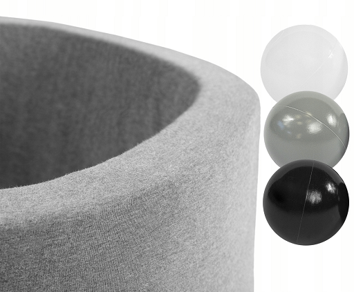 Misioo, ljusgrå bollhav smart, 150 bollar  (grey/black/white) 