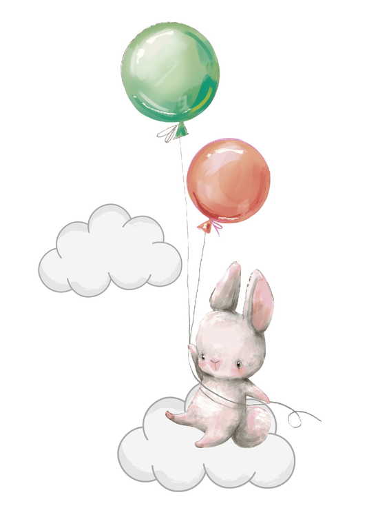 Posters till barnrum , 3-pack A3 , glada kaniner 
