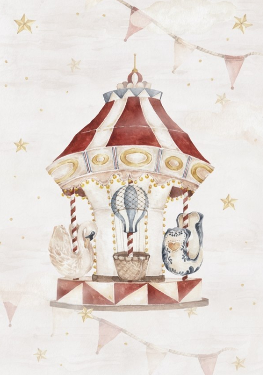 Poster magic carousel , poster for children's room 