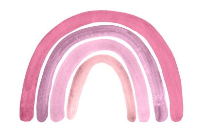 Babylove, pink rainbow, regnbåge väggklistermärke