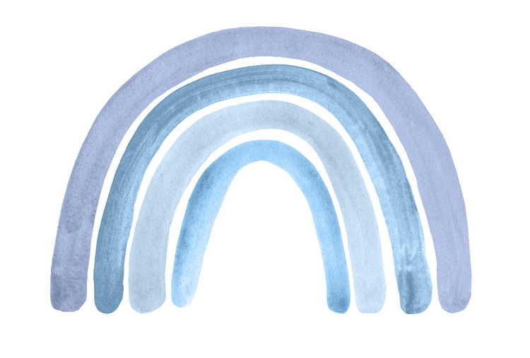 Babylove, blue rainbow, regnbåge väggklistermärke Väggklistermärke i form av en blå regnbåge