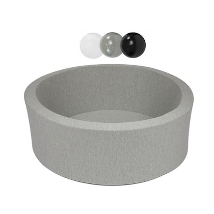 Misioo, ljusgrå bollhav smart, 150 bollar  (grey/black/white)