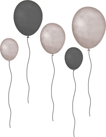 That`s Mine wall stickers balloons 5-pack, brown/grey 
