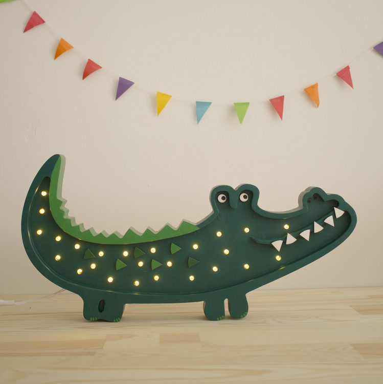 Little Lights, Nattlampa till barnrummet, Krokodil mörkgrön 