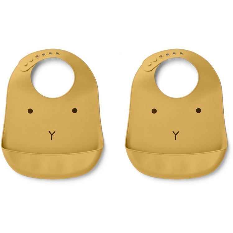 Liewood, silicone bib 2-pack, yellow mellow 