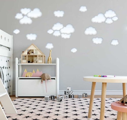 Babylove, blue cloud wallstickers 22 pcs.