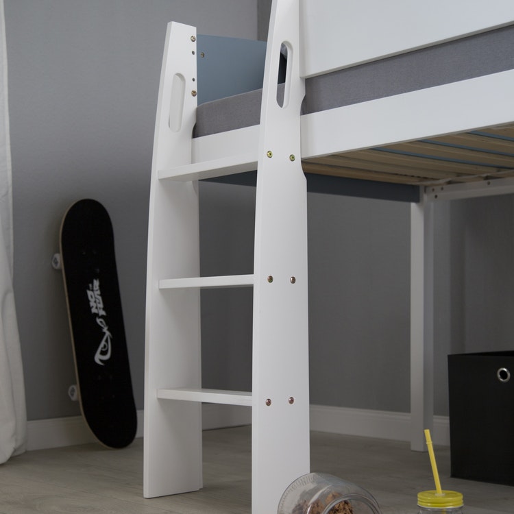 White modern loft bed for the children's room 