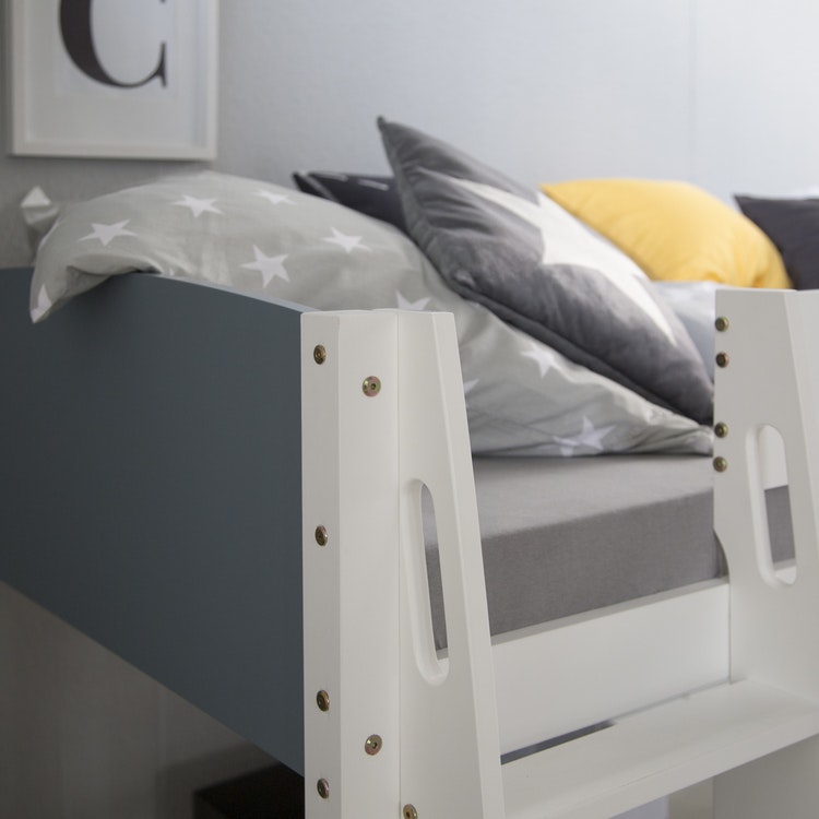 White modern loft bed for the children's room 