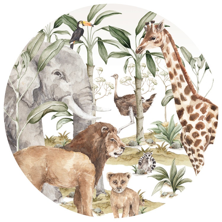 Dekornik, Savanna in a circle, wall stickers for children's room Dekornik, Savanna in a circle, wall stickers for children's room