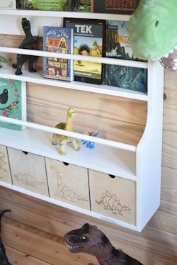Vägghylla Dino med fyra lådor, Cameleon