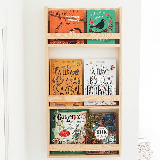 Large wooden bookcase for the children's room 