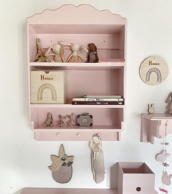 Wooden bookcase for children's room, cottage - Babylove.se