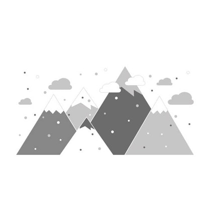 Grey mountain wall sticker