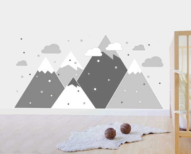 Grey mountain wall sticker Grey mountain wall sticker