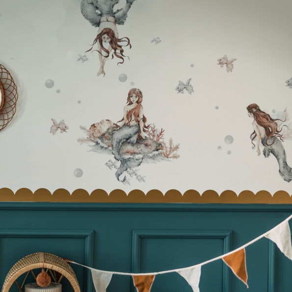 Dekornik, väggklistermärke mermaids Väggklistermärke sjöjungfru på väggen