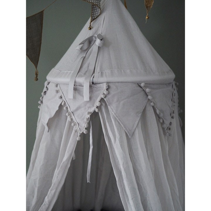 Form Living, white bed canopy with LED lights 