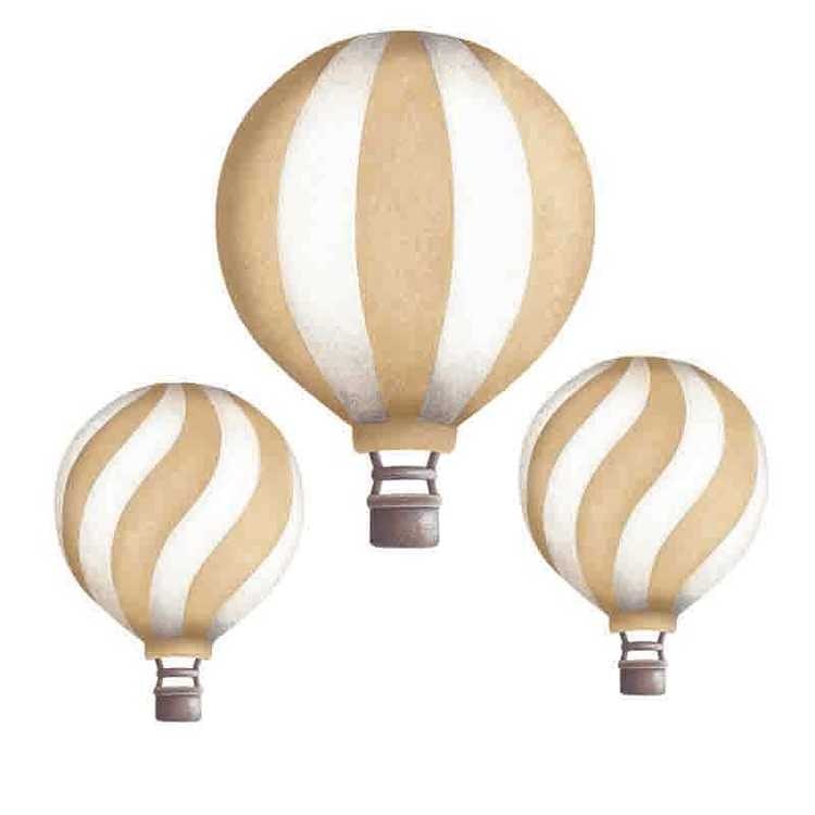 Dusty gold luftballonger vintage väggklistermärken, Stickstay Väggklistermärken mörkguld luftballonger
