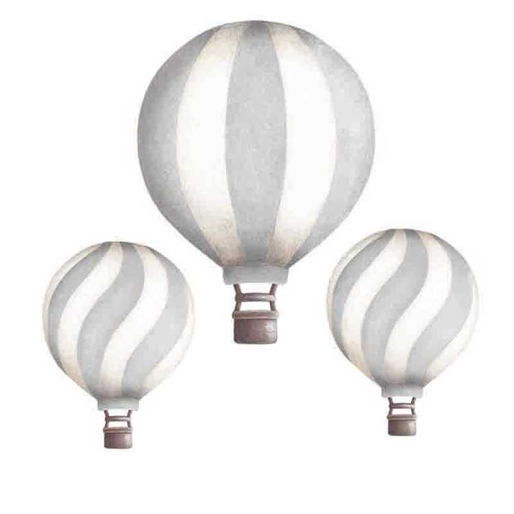 Ljusgrå luftballonger vintage väggklistermärken, Stickstay Väggklistermärken ljusgrå luftballonger