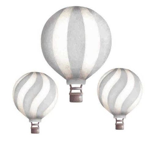 Ljusgrå luftballonger vintage väggklistermärken, Stickstay