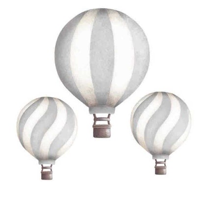 Ljusgrå luftballonger vintage väggklistermärken, Stickstay