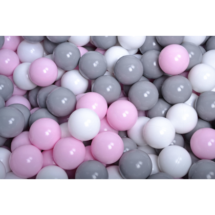 Meow, ljusgrå bollhav 90x40 med 300 bollar (grey, white, pastel pink)