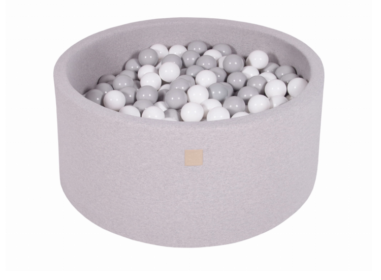 Meow, light grey ball pit 90x40 with 300 balls (grey, white) 