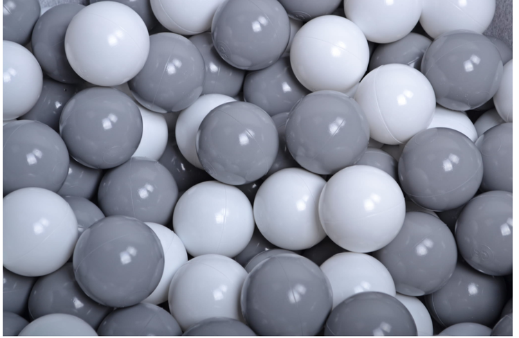Meow, light grey ball pit 90x40 with 300 balls (grey, white) 