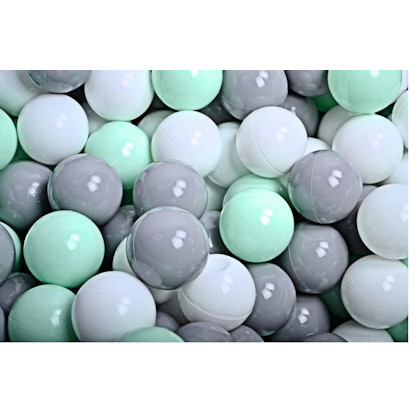 Meow, light grey ball pit 90x40 with 300 balls (white, grey, mint)
